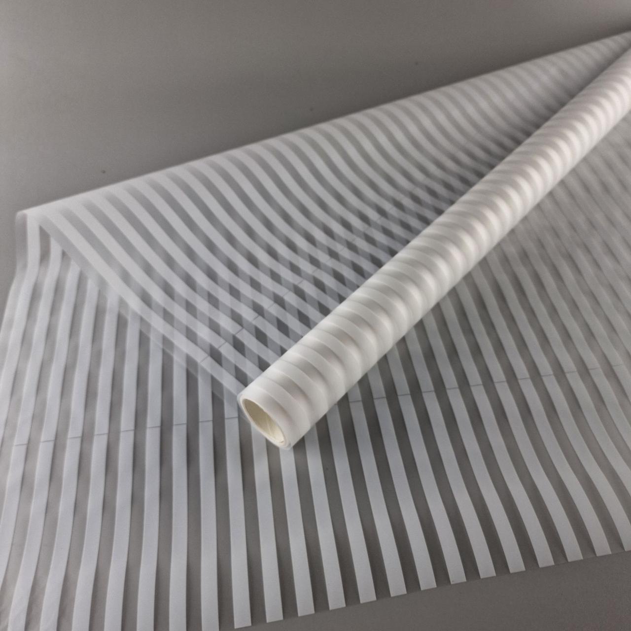 Калька для квітів рулон 8 м тонований матовий (77) (h680) No804 Смужка Білий (1 шт.), фото 1