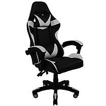 Крісло геймерське / комп'ютерне Bonro B-810 чорно-сіре екошкіра, Навантаження 120 кг, 2 подушки для офісу школяра та підлітка, фото 4