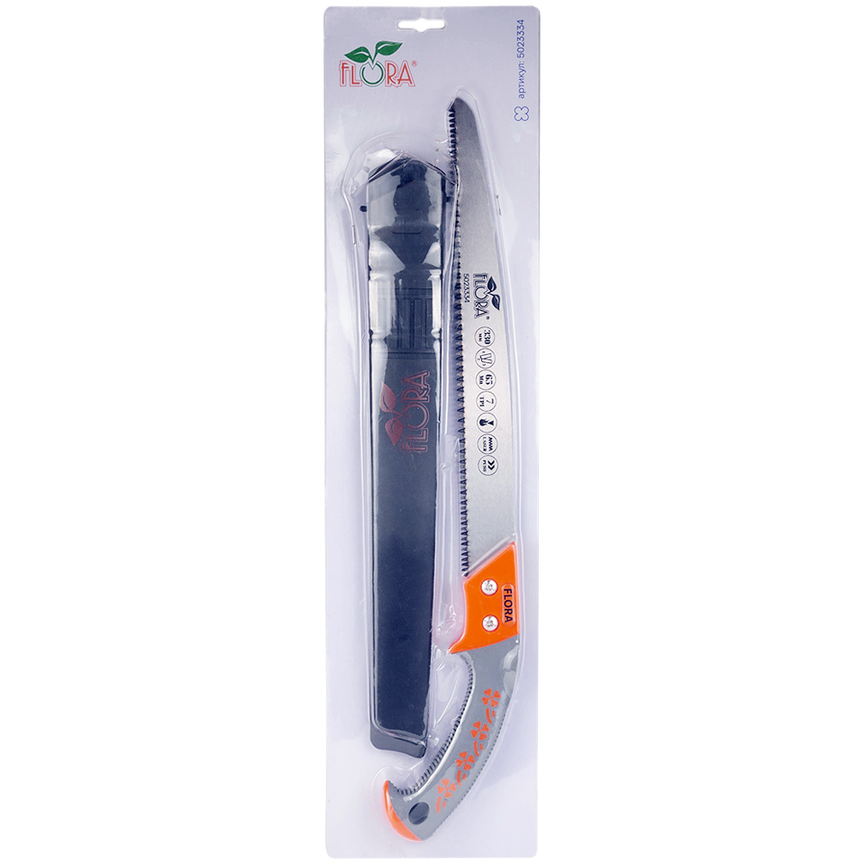 Пила пряма садова з чохлом 330 мм Flora 5023334