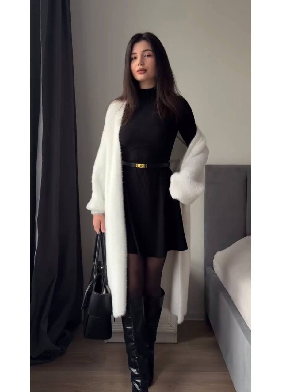 Чорне плаття в рубчик із рукавами, БЕЗ ПОЯСУ! 42-44, 46-48, фото 1