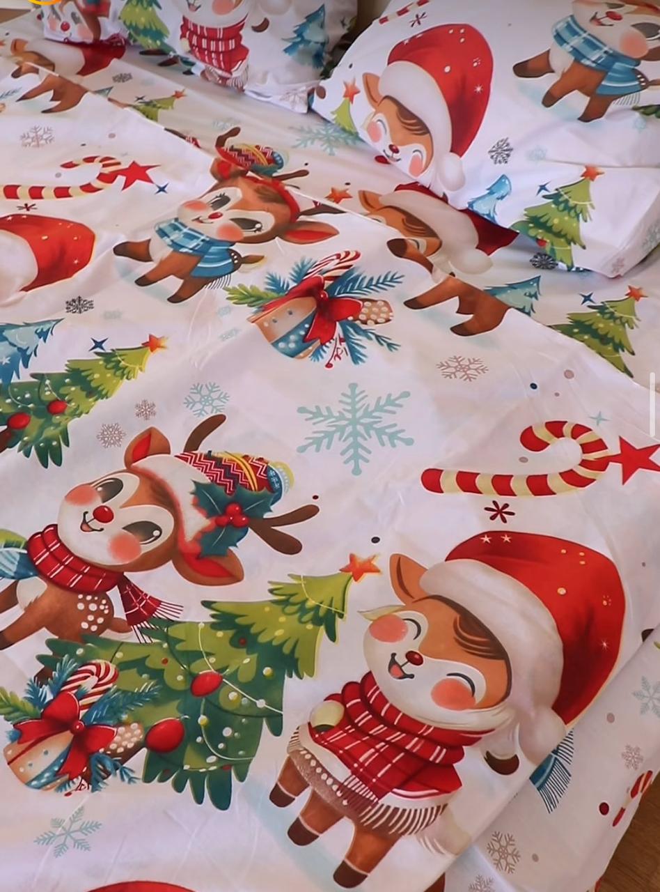 Постільна білизна бязь Новорічні оленята, фото 1