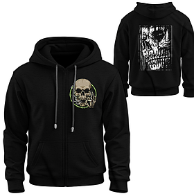 Худі на блискавці Череп готика хорор арт ВСІ Розміри