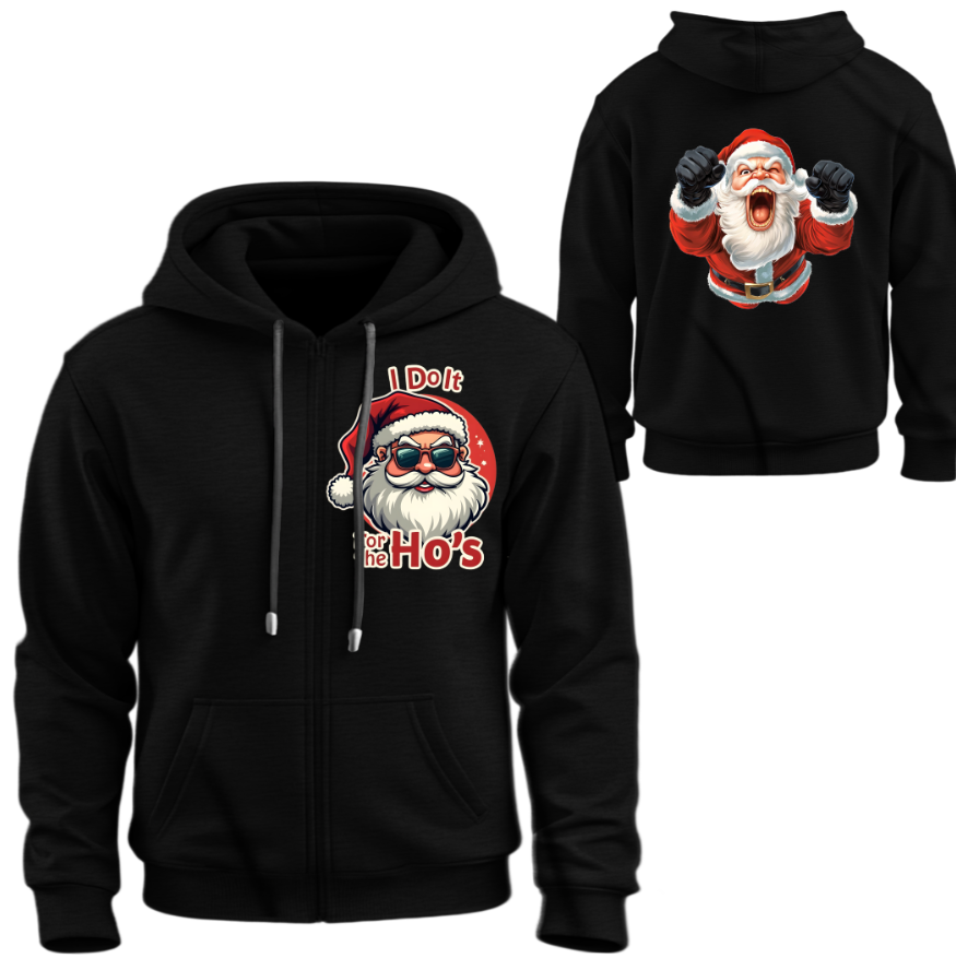 Худі на блискавці Новорічний різдвяний Санта прикол ВСІ Розміри, фото 1