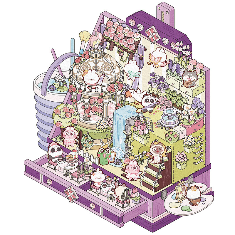 Набір наліпок стікерів румбокс 3D наклейки кімната Фарби Моне