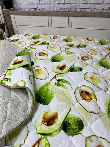 Ковдра покривало фліс зі штучним хутром Євро, фото 1