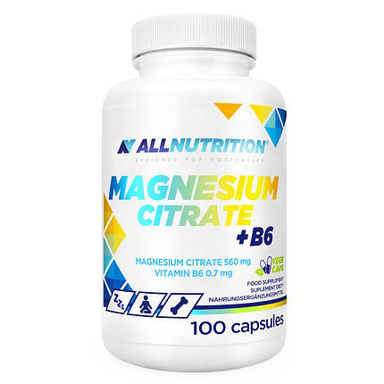 Магній + В6 AllNutrition Magnesium Citrate + B6 100 капс., фото 1