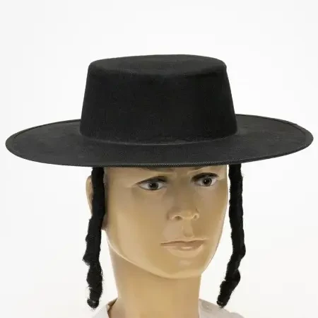 Карнавальная шляпа Еврея с широкими полями и пейсами, фото 1