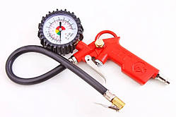 Пістолет для підкачки з маном. пневматический  до 10атм. "Intertool"  (шланг 37см)