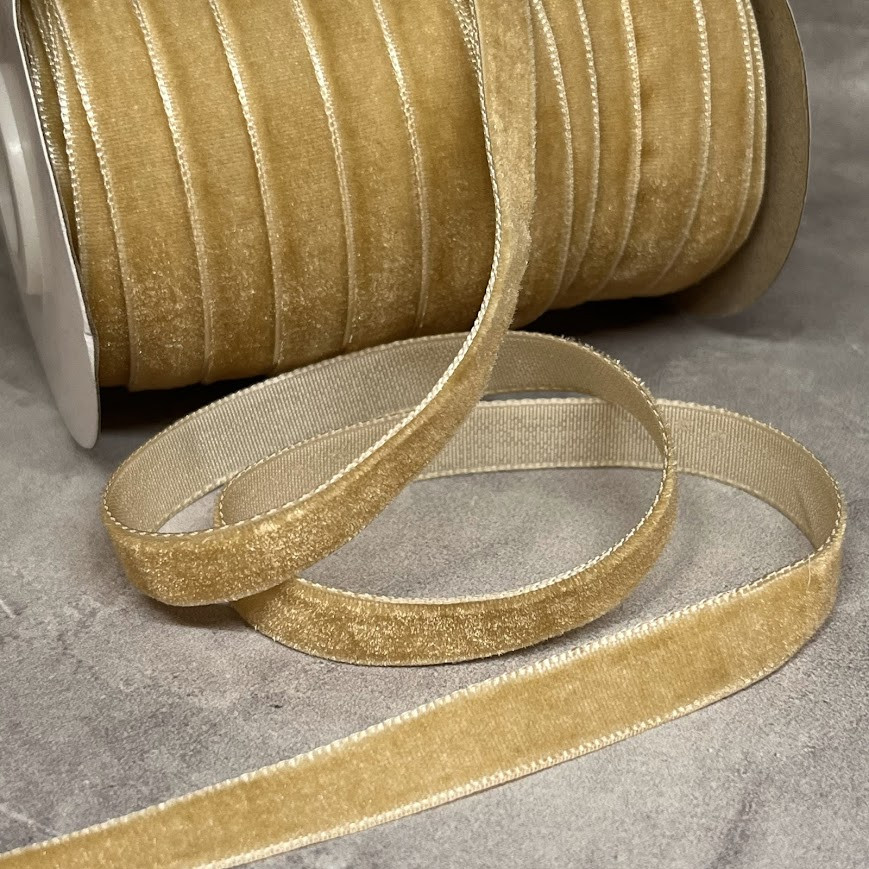 Велюр стрічка 1 см , колір- бежевий, арт 019641, відрізок 1 метр, Бежевий, фото 1