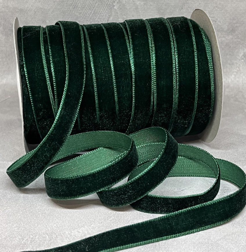 Велюр стрічка 1 см , колір- смарагдовий, арт 019647, відрізок 1 метр, Смарагдовий, фото 1
