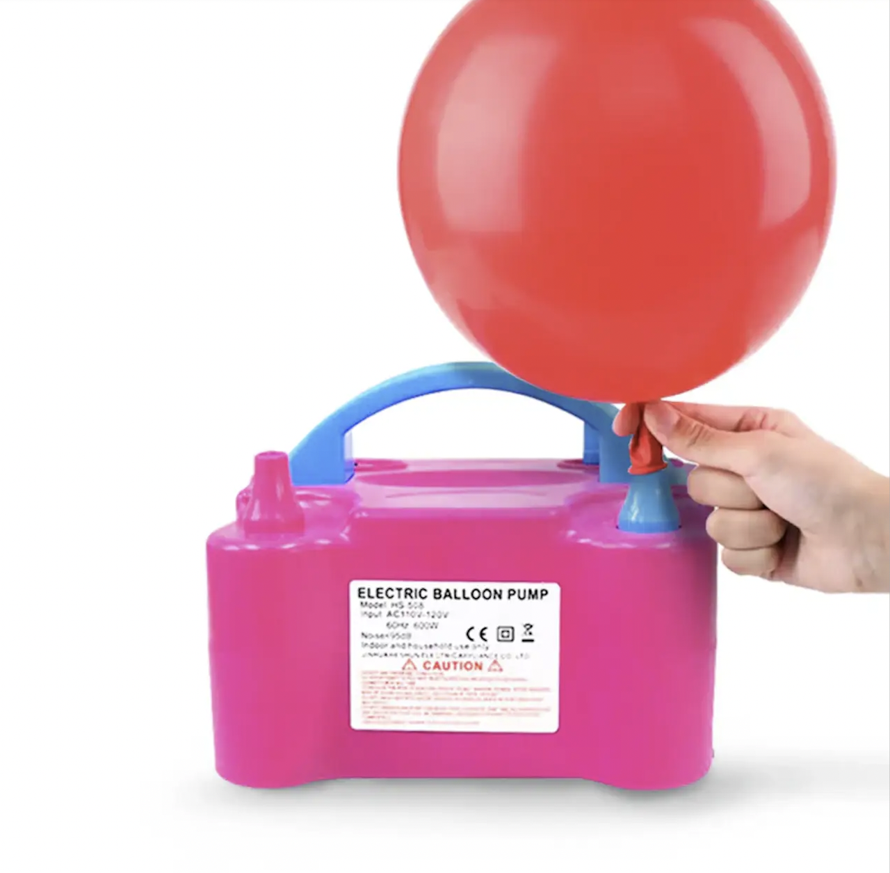 Компресор електричний насос для надування повітряних куль рожевий