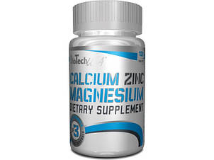 Мінерали Кальцій Магній Цинк BioTech USA Calcium Magnesium Zink 100 таб Угорщина, фото 3