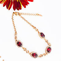 Браслет з червоними камінцями. Xuping.