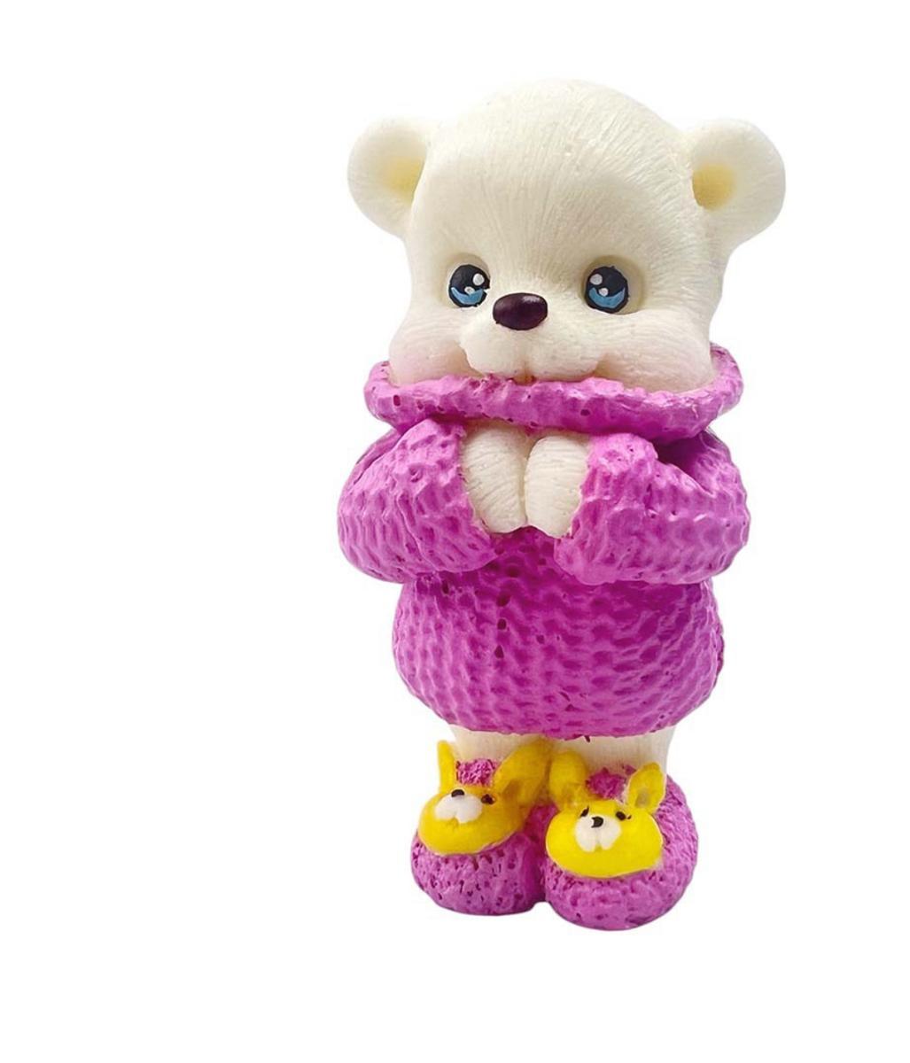 Кондитерська прикраса "Ведмедик в рожевій кофтині", фото 1