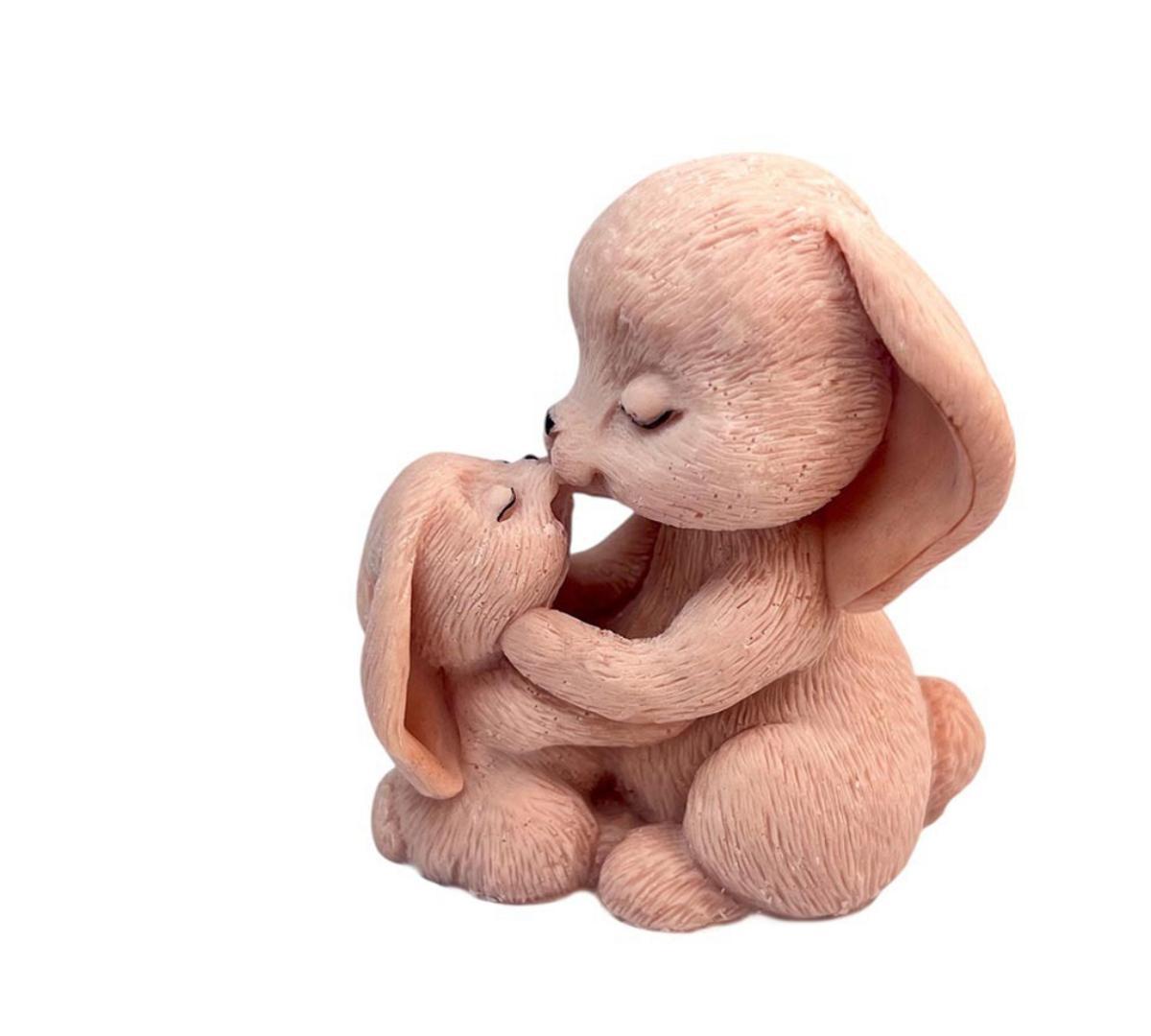 Кондитерська прикраса "Зайчик з немовлям коричневий №2", фото 1