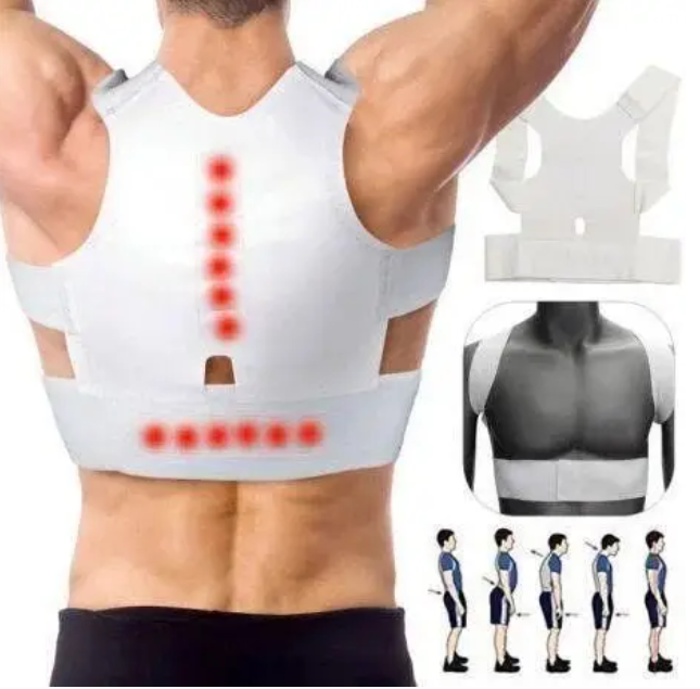 Корсет від сутулості магнітний коректор постави підтримка спини розвантаження плечей рівна постава комфорт, фото 1