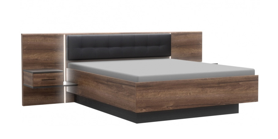 BLQL161B-N09 Ліжко з тумбами BELLEVUE Forte (Stelaz lozka + szafki nocne), фото 1