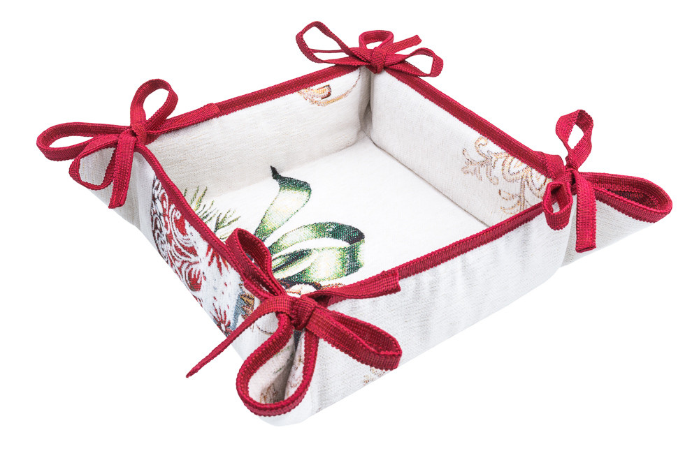 Хлібниця текстильна Новорічна корзинка для солодощів Limaso гобелен ALLOVER34278, фото 1