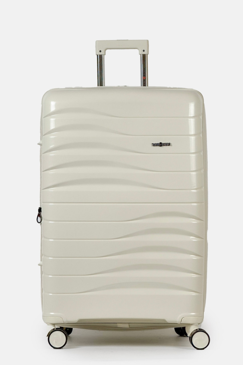 Велика пластикова валіза Three Birds 2025-05-1OW біла, фото 1