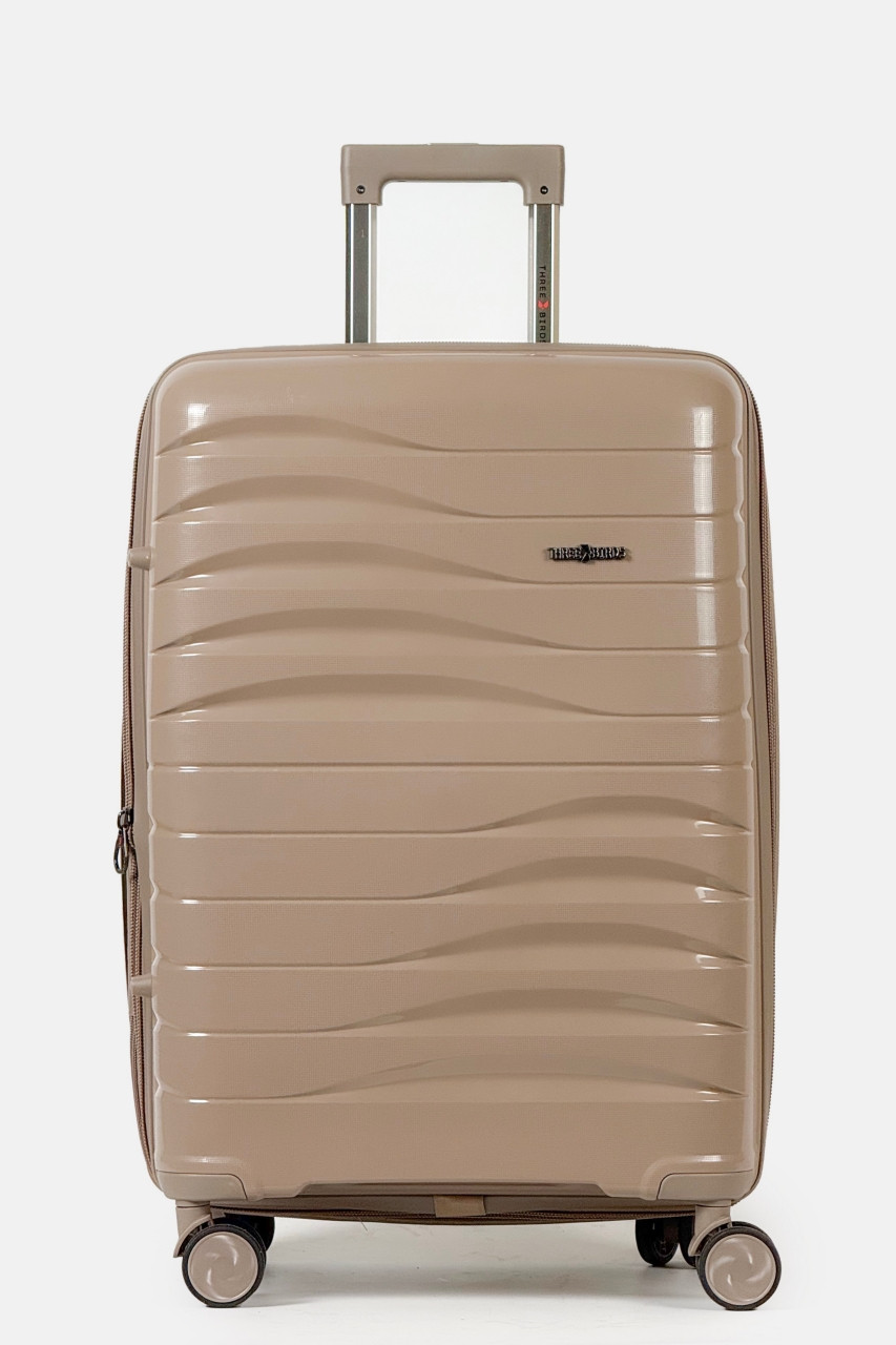 Середня пластикова валіза Three Birds 2025-05-2KH хакі, фото 1