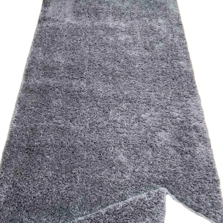 Килимова доріжка з високим ворсом Shaggy Сірий Рулонна килимова доріжка Тепла килимова доріжка, фото 1
