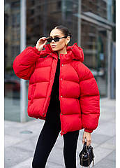 Стильний та теплий об’ємний пуховик 1171 Розміри: 42-46