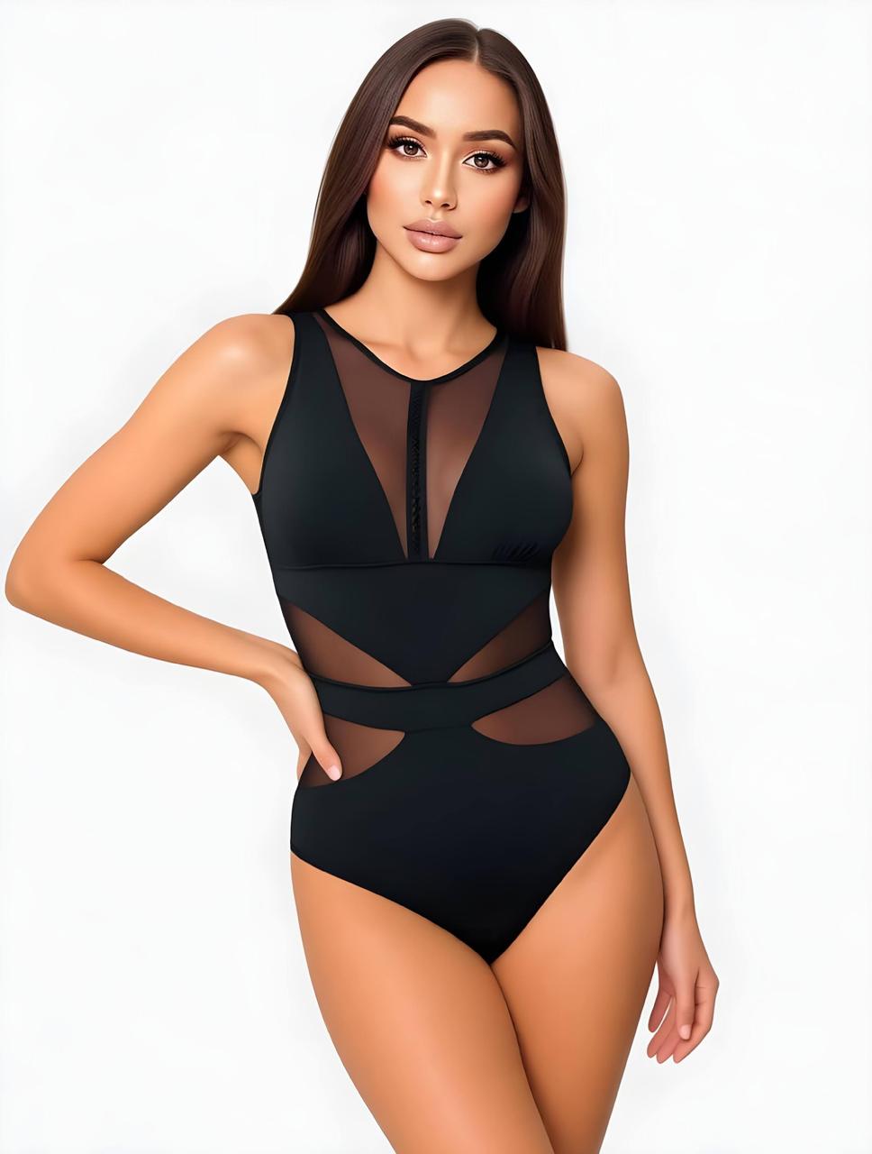 Злитий корегуючий купальник Fuba 036 чорний 44 46 48 50 52 розмір