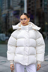 Стильний та теплий об’ємний пуховик 1171 Розміри: 42-46