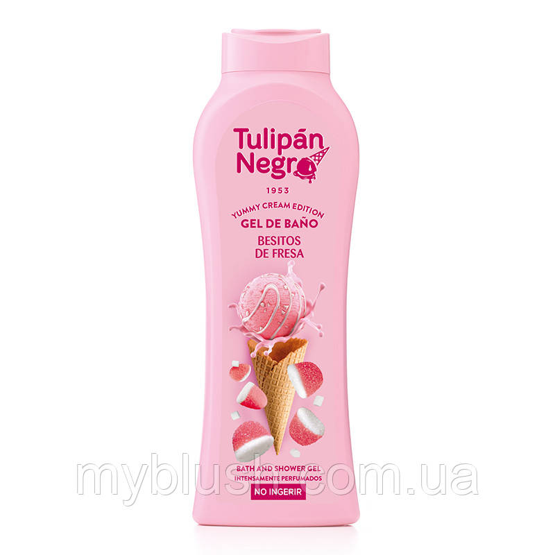 Гель для душу TULIPAN NEGRO YUMMY CREAM Полуничний поцілунок 650, фото 1