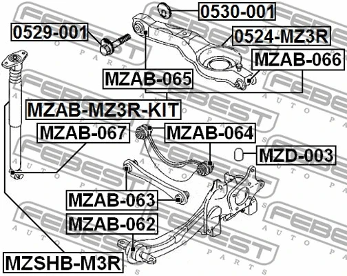 Пильник Заднього Амортизатора Audi A3, Skoda Octavia, Logan, Golf Febest, фото 1