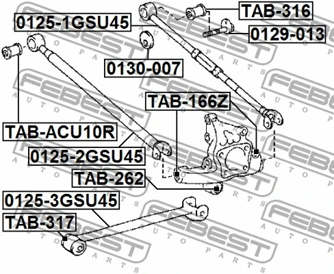 Розвальний болт регулювальний Lexus RX Febest, фото 1
