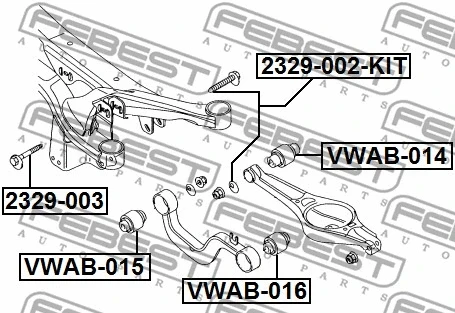 Розвальний болт регулювальний VW CC B7, Skoda Octavia, Golf Febest, фото 1