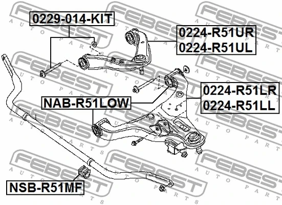 Болт кріплення Підвіски Nissan NAVARA NP300 Febest, фото 1