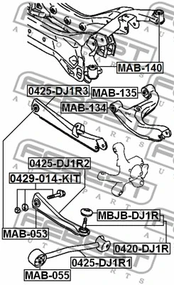 Розвальний болт регулювальний Mitsubishi GALANT IX Febest, фото 1