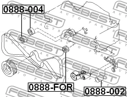 Паразитний / Ведучий Ролик Зубчастий ремінь Subaru FORESTER Febest, фото 1