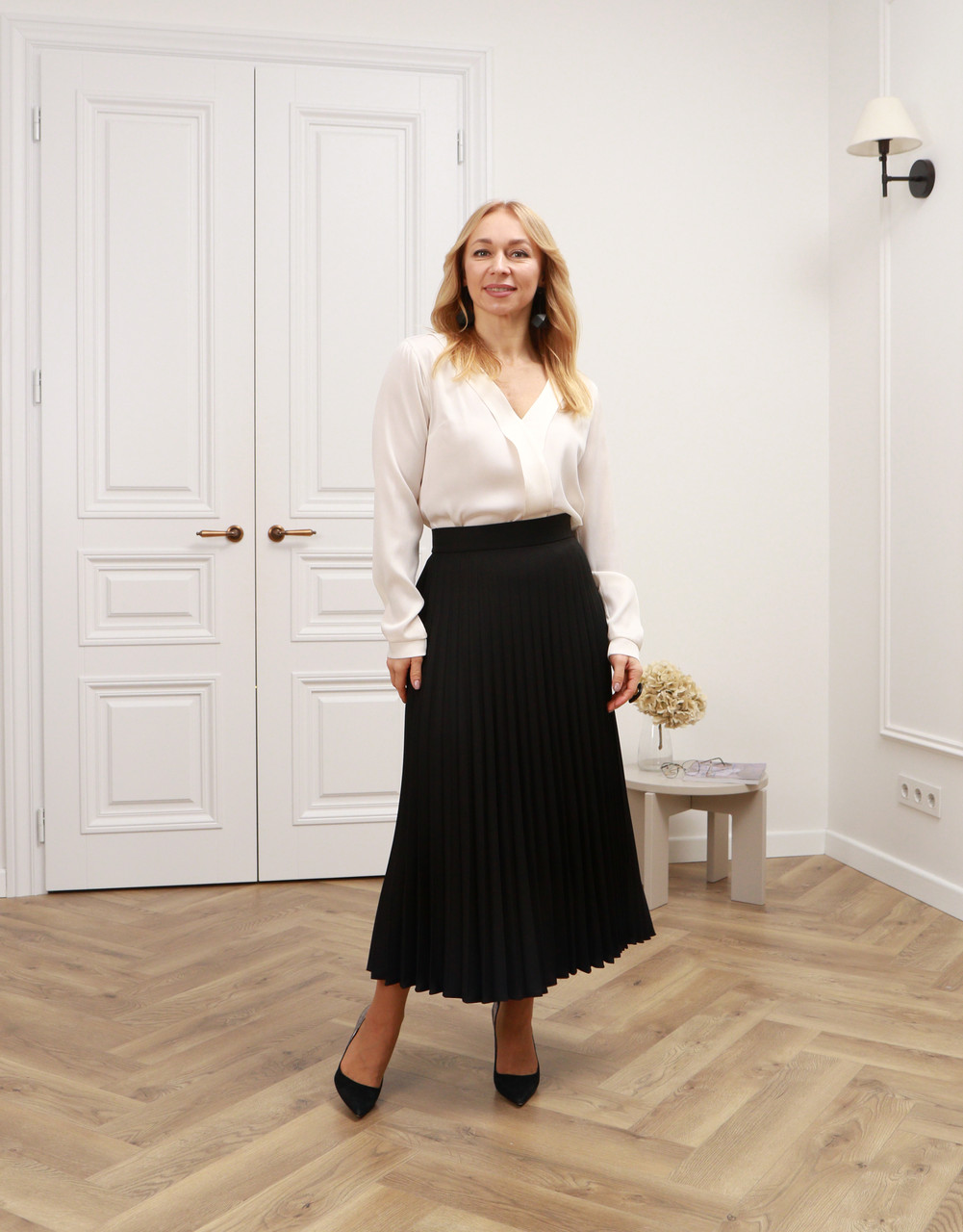 Спідниця плісе жіноча чорна