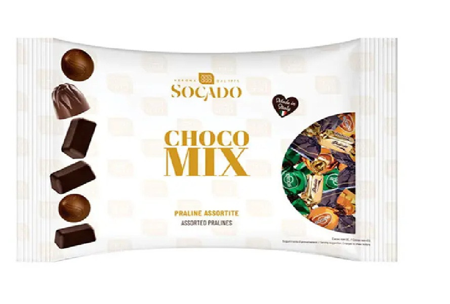 Цукерки Шоколадні Сокадо Праліне Асорті Socado Choco Mix Praline Assortite 1000 г Італія, фото 1
