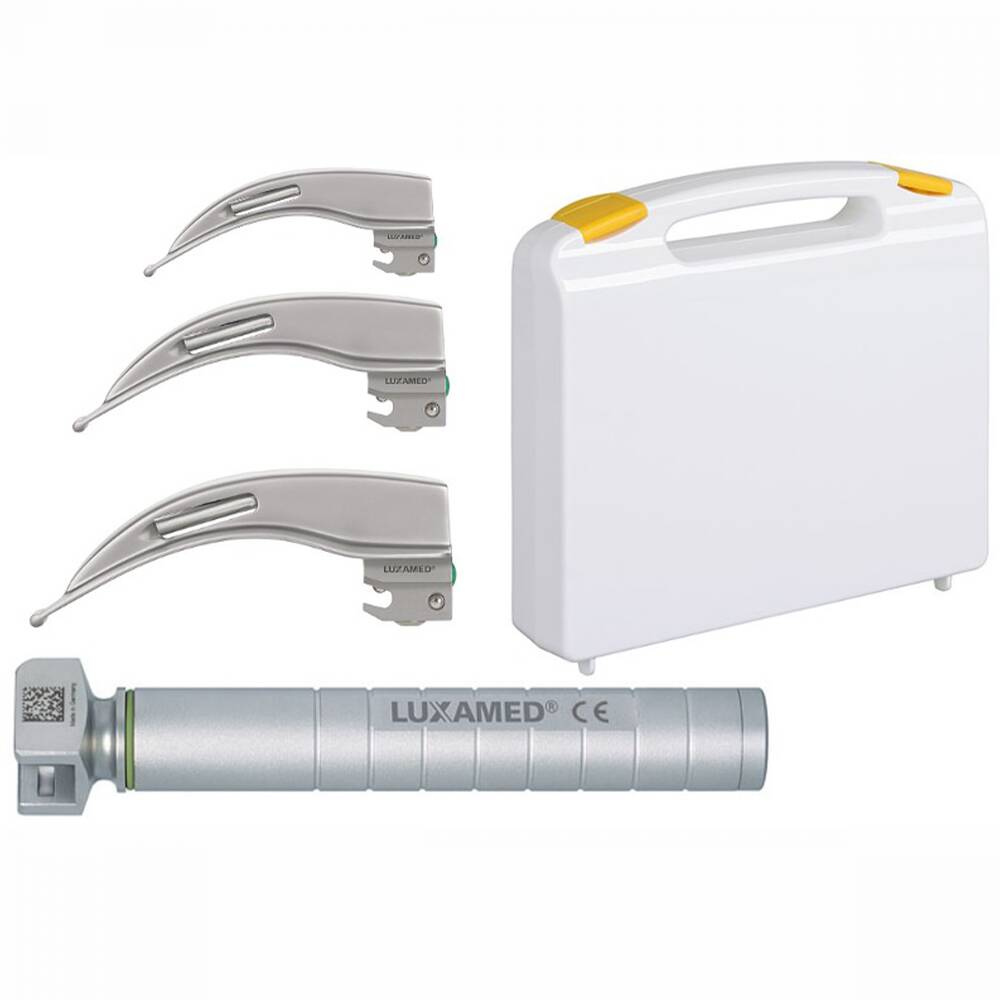 Набір F.O. ларингоскоп педіатричний LED Eco 2,5В + 3 Macintosh клинка Luxamed, фото 1