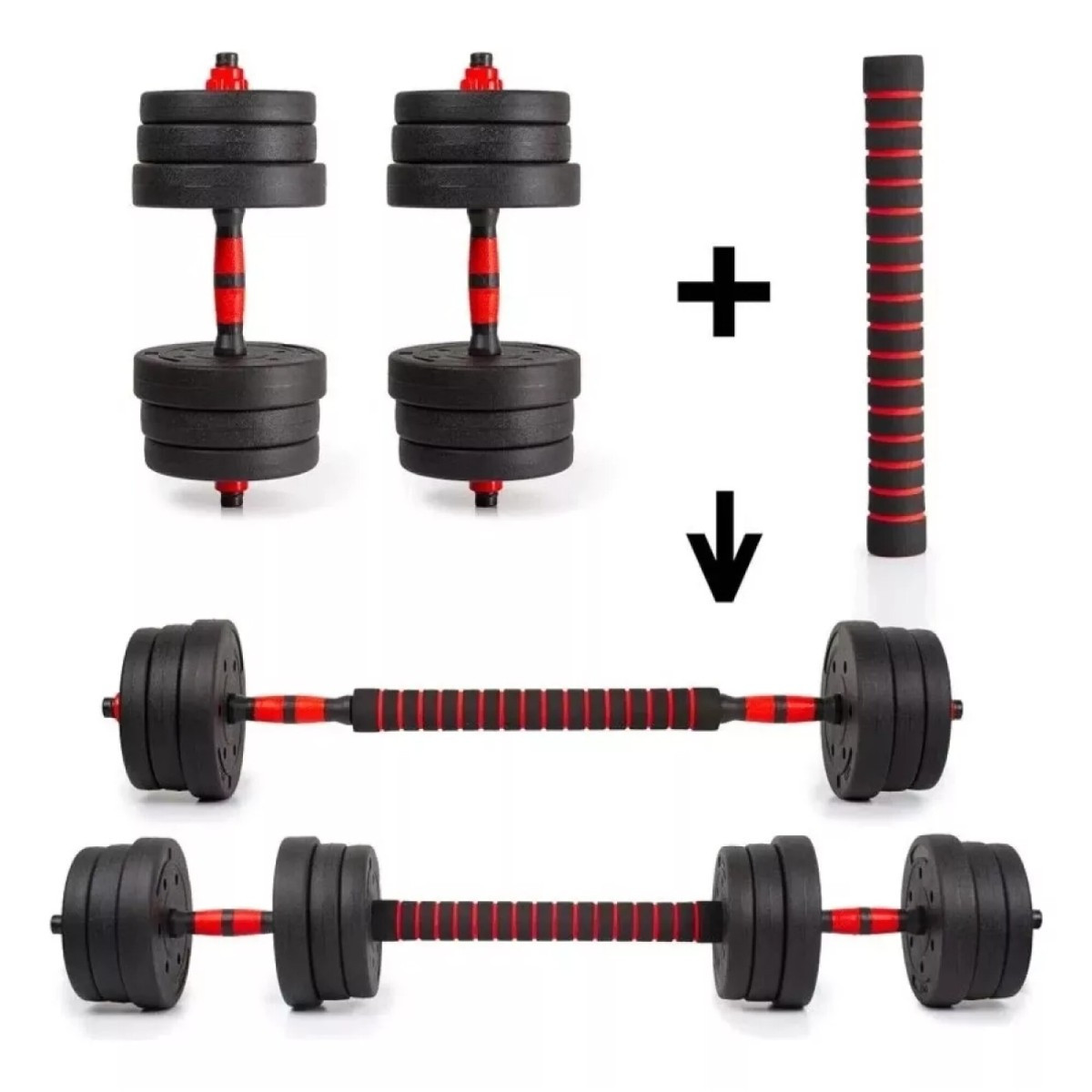 Гантелі KingSport бітумні регульовані для тренувань у домашніх умовах, силові вправи — 2 × 10 кг, фото 1