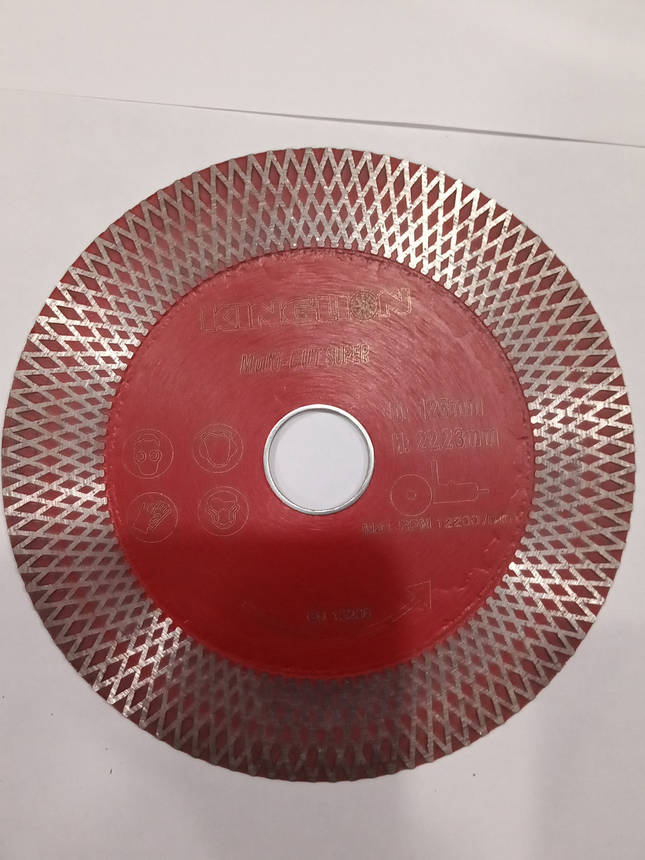 Алмазний диск для різання та шліфування керамограніту, керамічної плитки 125x1,8x8/25x22 KINGLION, фото 1