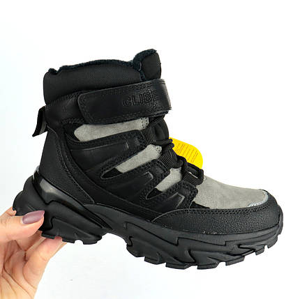 Зимові черевики для хлопчика Clibee сіро-чорні, фото 1