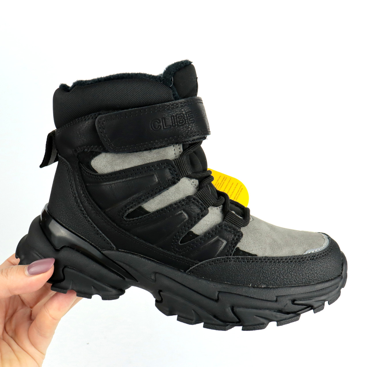 Зимові черевики для хлопчика Clibee сіро-чорні