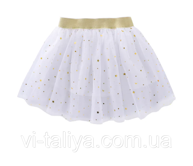 Спідниця фатинова біла для дівчаток Зірочки,  фатинова спідниця іскорка, фото 1
