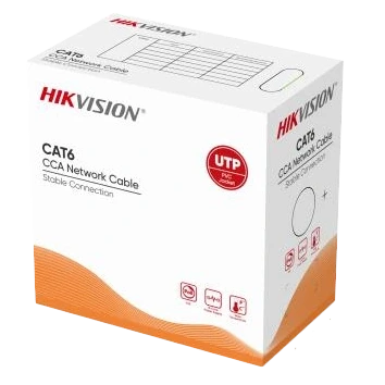 Кабель Hikvision DS-1LN6UU/CCA CAT6 U/UTP grey (305м), фото 1