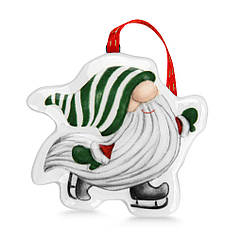 Ялинкова іграшка "Гном на ковзанах" 7х7х0.7 см з доломіту Fissman