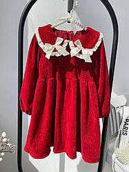 В'язане плаття з білим бантом Червоний 2509, 126, FDXN FASHION, Червоний, Для дівчаток, Зима, 104