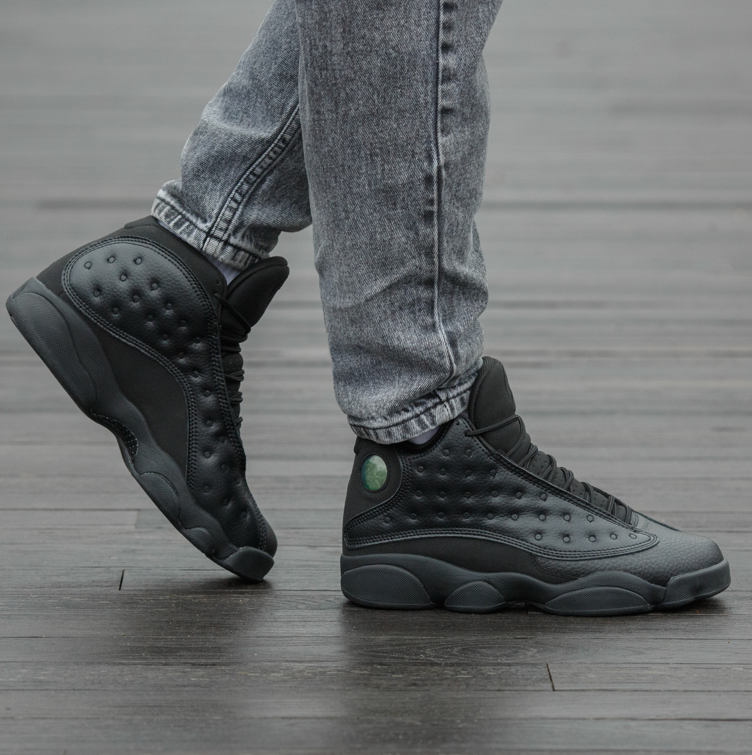 Чоловічі кросівки Nike Air Jordan 13 Retro Black взуття Найк Аір Джордан 13 чорні шкіряні, фото 1