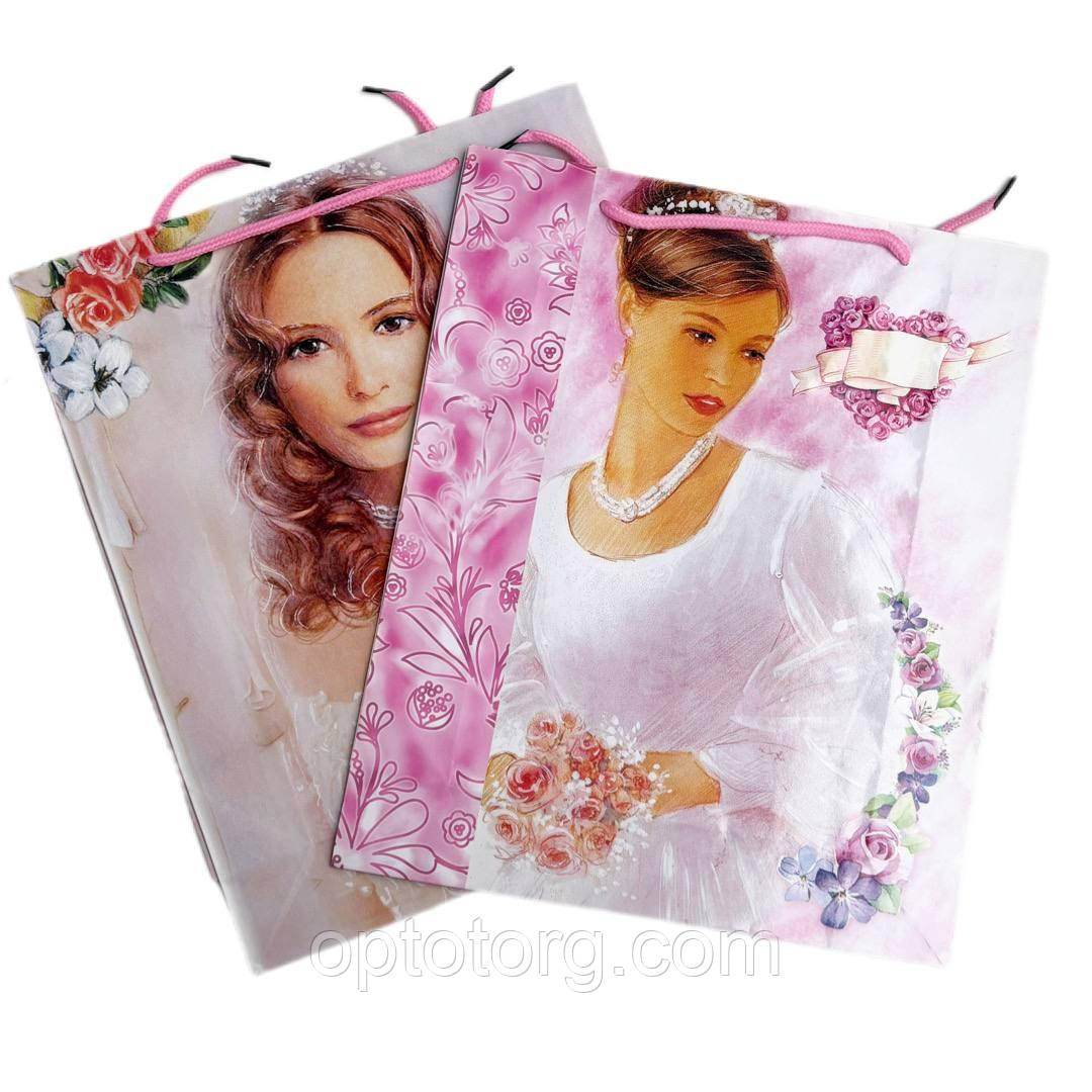 Пакети подарункові з ручками 32*26 см, фото 1