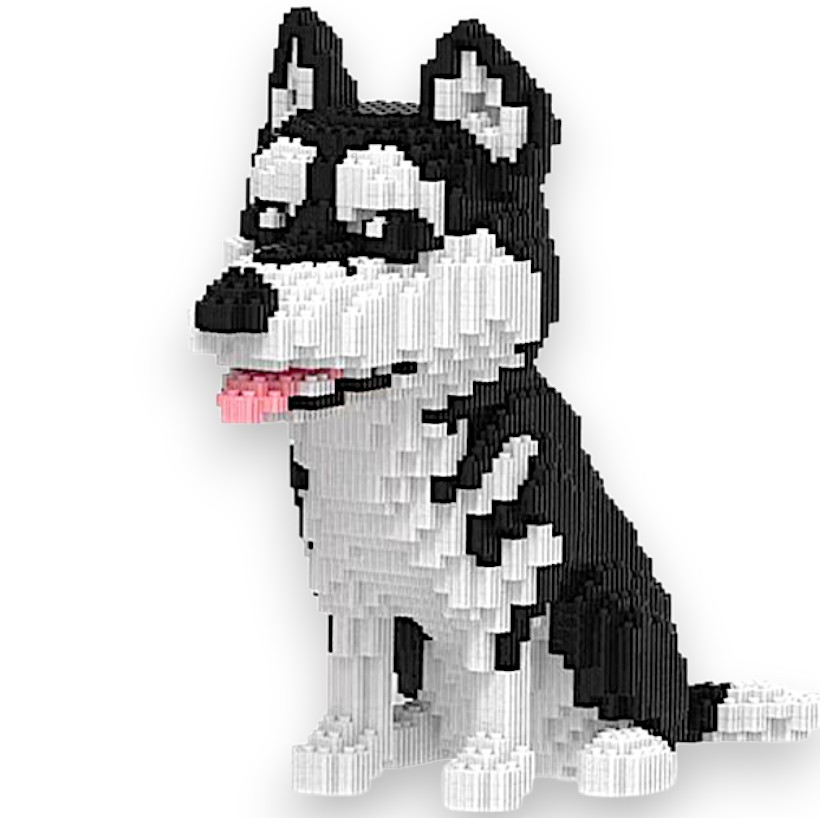 3D-конструктор у вигляді собаки Хаскі 30 см, Magic blocks Таємне життя домашніх тварин 2000+ деталей, фото 1