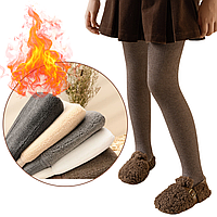 Якісні дитячі теплі зимові термоколготки для дівчаток на хутрі/флісі